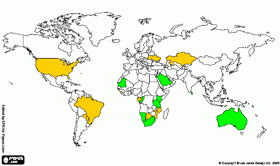 map of world coloring page