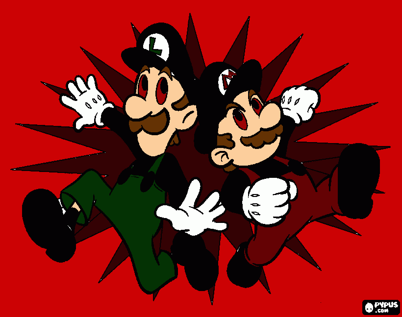 Mario and Luigi Evil coloring page
