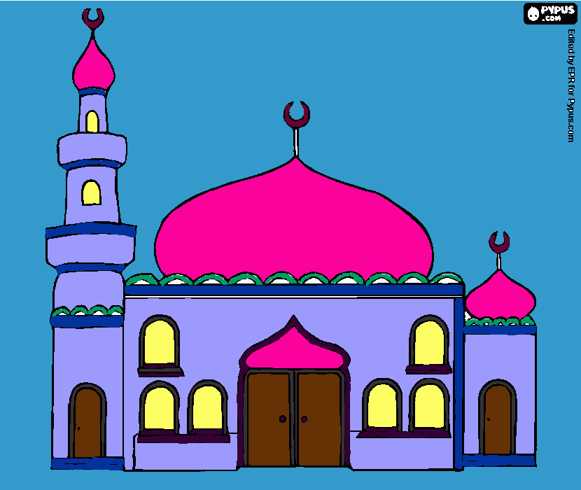 Masjid cantik Kyna coloring page