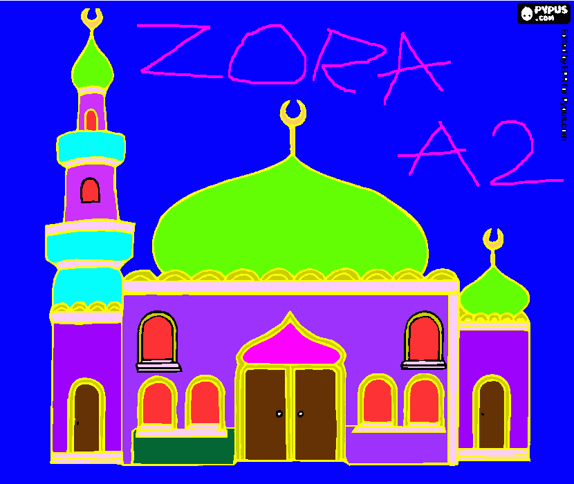 Masjid karya Zora - A2 coloring page