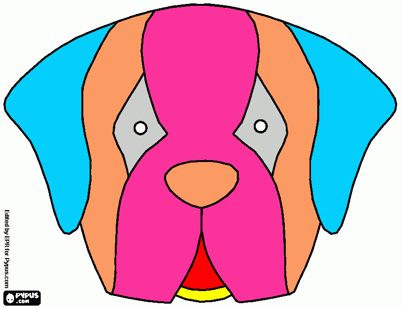 mask dog coloring page