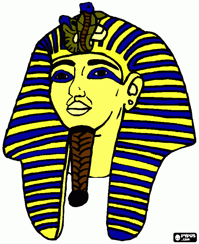 Mask of the Pharaoh Tutankhamen coloring page