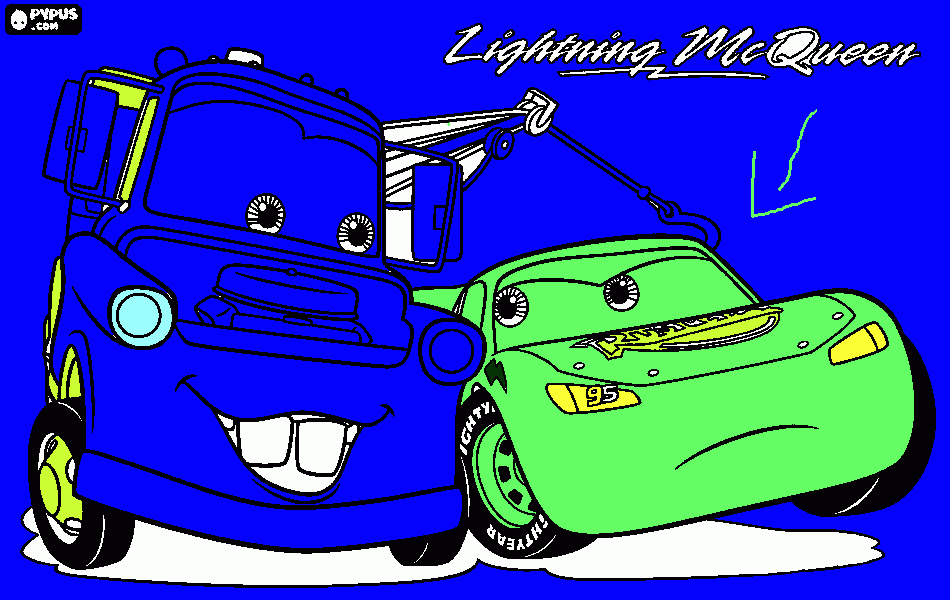 mater and mcqueen coloring page