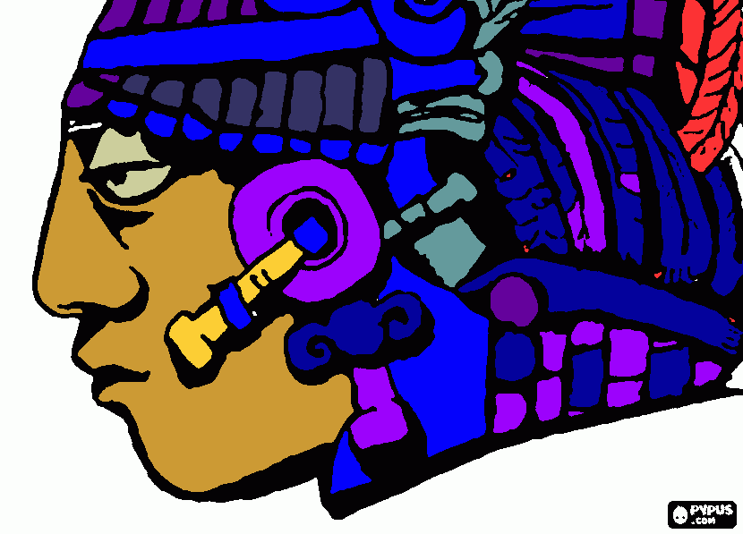 Maya god coloring page