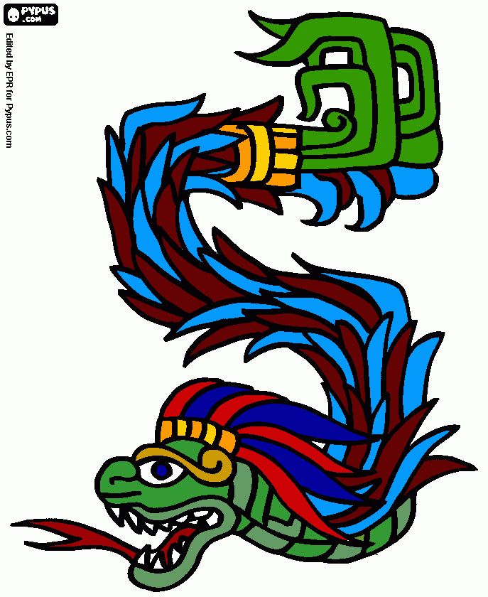 Mayan God of the Sky coloring page