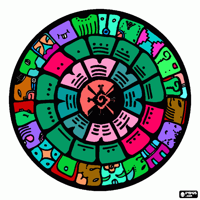 Mayan thingy coloring page