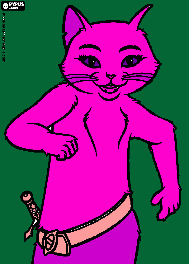 me as puss in the boot coloring page