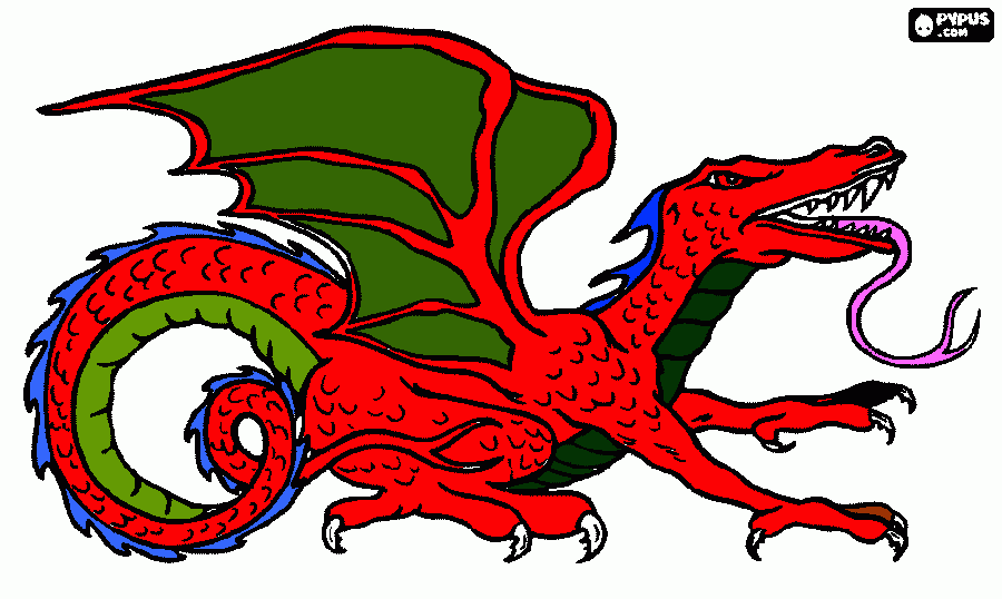 Mean cool dragon coloring page