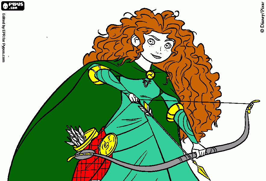 Merida from brave coloring page