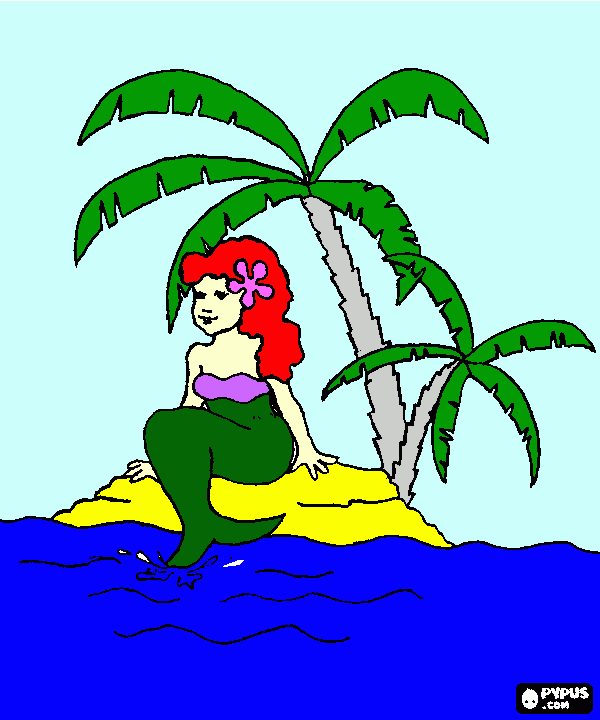 Mermaid for Daddy coloring page
