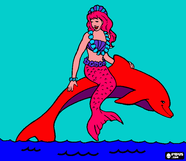  mermaid  love coloring page