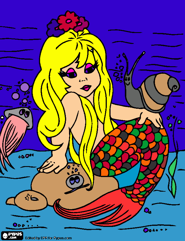 mermaide coloring page