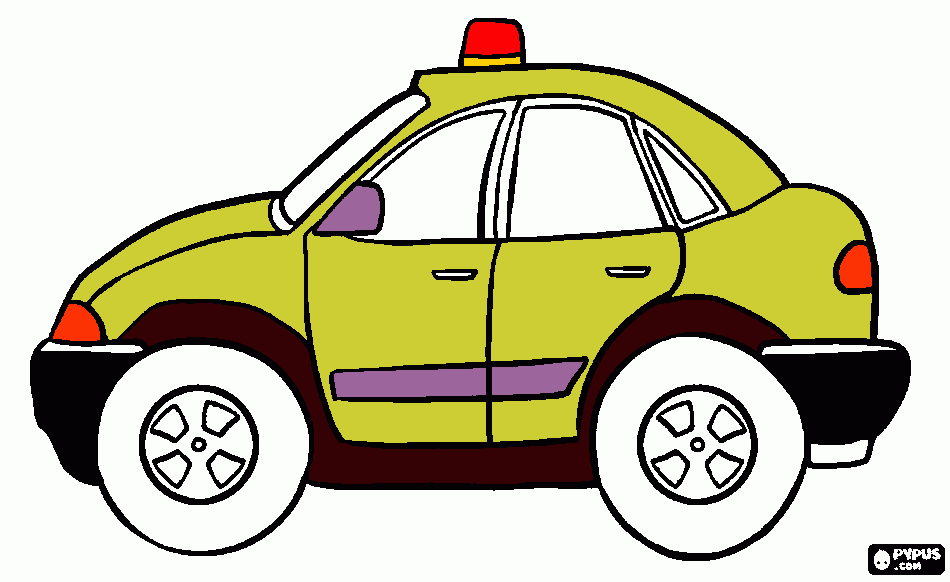 mewarnai mobil polisi bersama abdurrahman coloring page