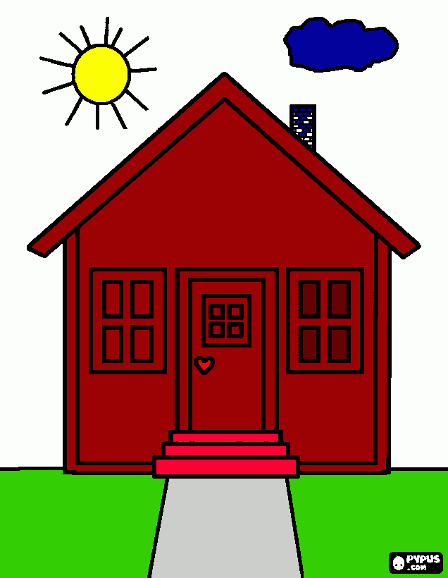 Mewarnai rumah coloring page