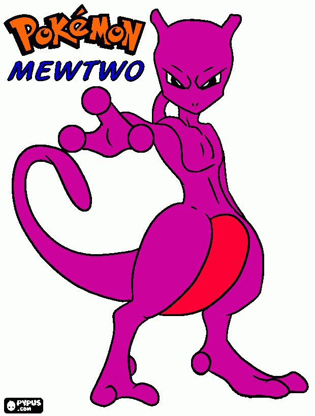 Mewtwo coloring page