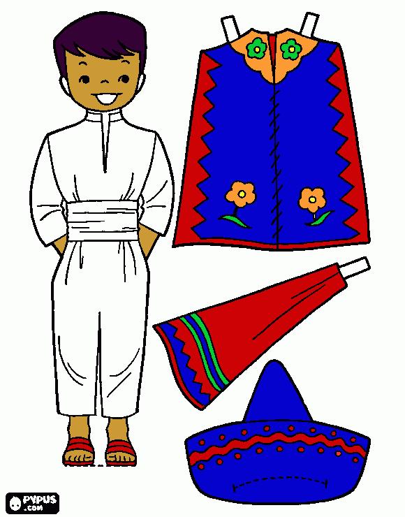 MEXICAN BOY coloring page