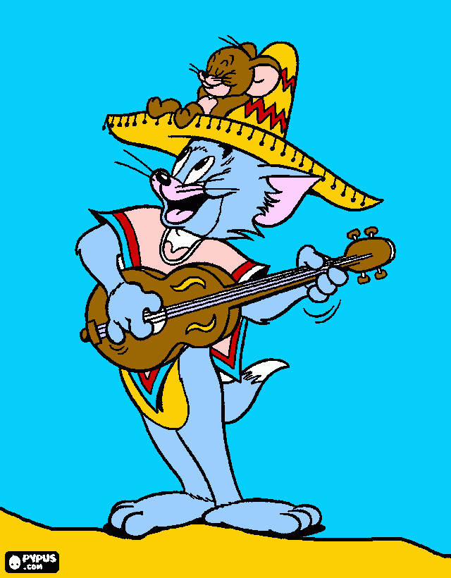 Mexican rat and cat from aidan coloring page