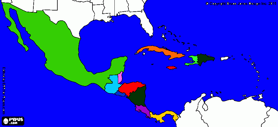 Mexico Color Map coloring page