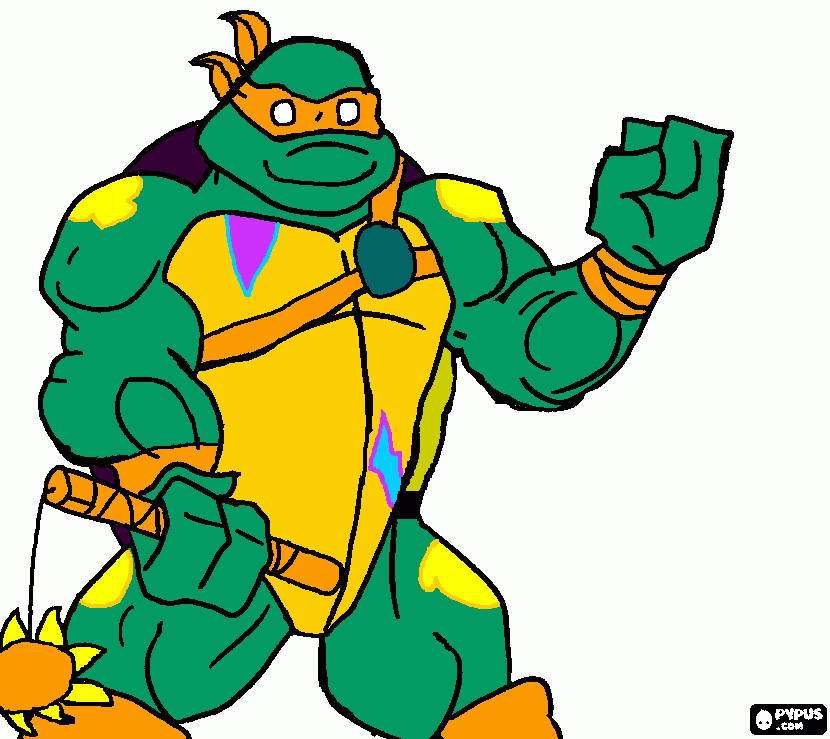 Michelangelo the Box Turtle (Rise of the Teenage Mutant Ninja Turtles) coloring page
