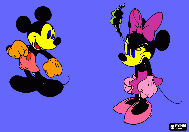 mickey and minnie coloring page