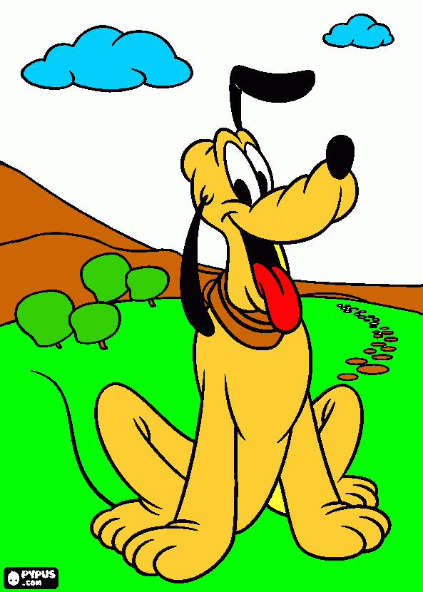 Mickey Mouse's dog Pluto coloring page