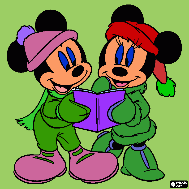 micky-minnie coloring page