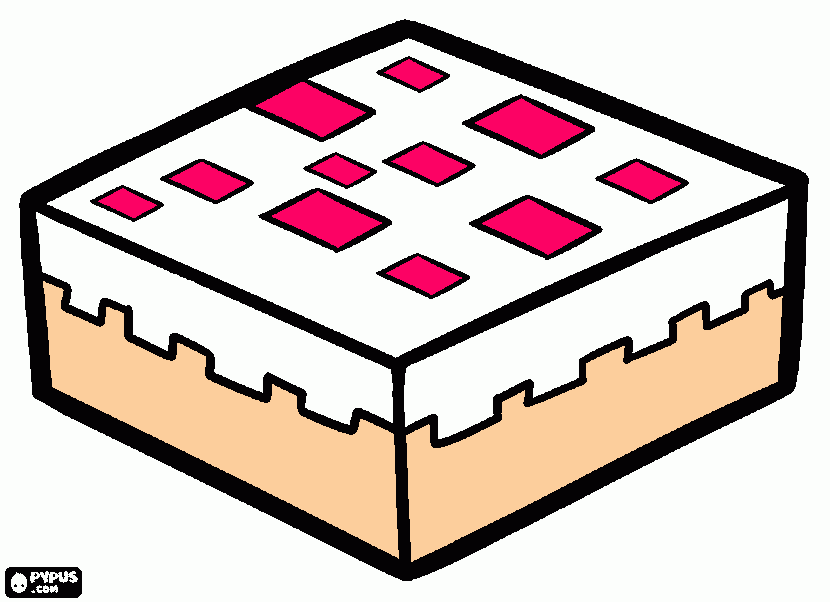 mincraft cake coloring page