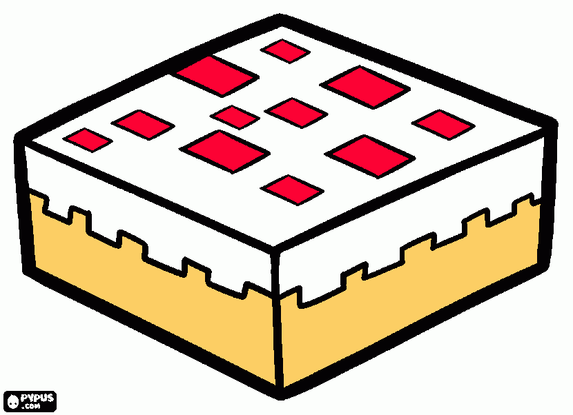 Minecraft Cake :3 coloring page