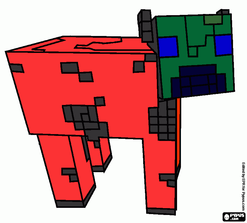 minecraft cow coloring page