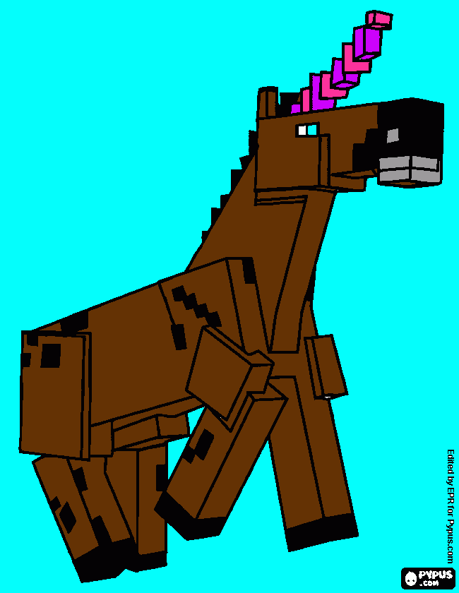 Minecraft Unicorn  coloring page