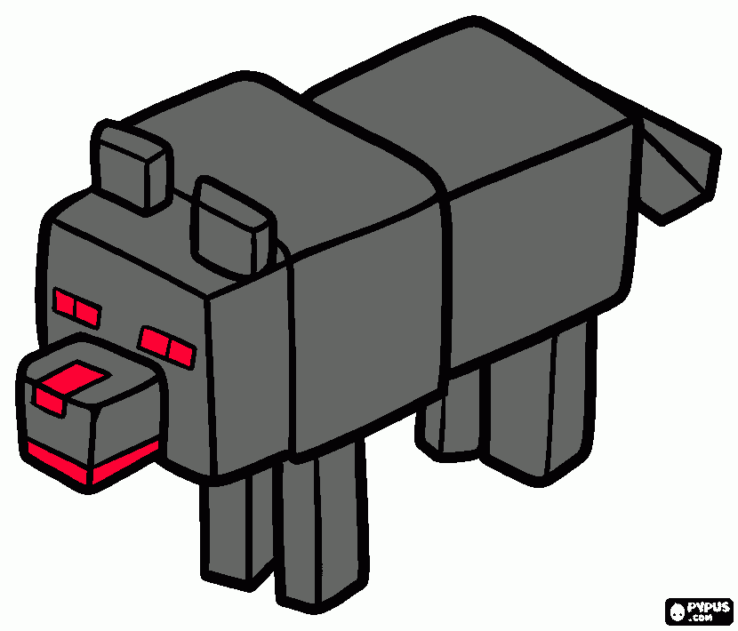 minecraft wolf angry coloring page