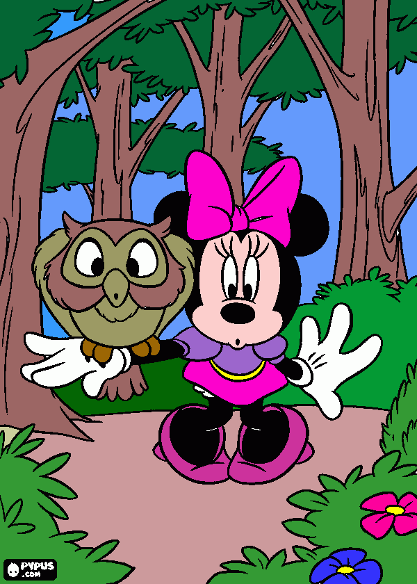 Mini egér az erdőben coloring page
