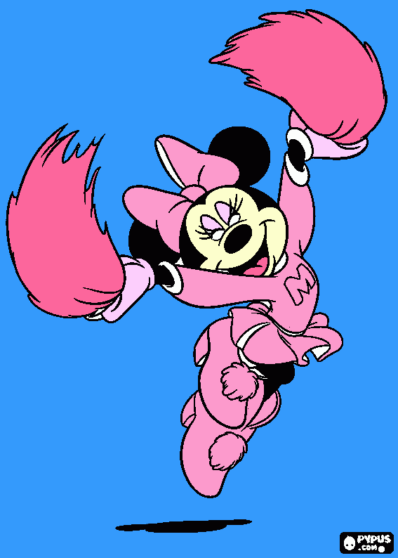 Minnie cheerleader coloring page
