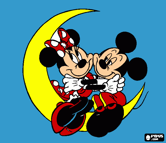 Minnie Loves Mickey coloring page