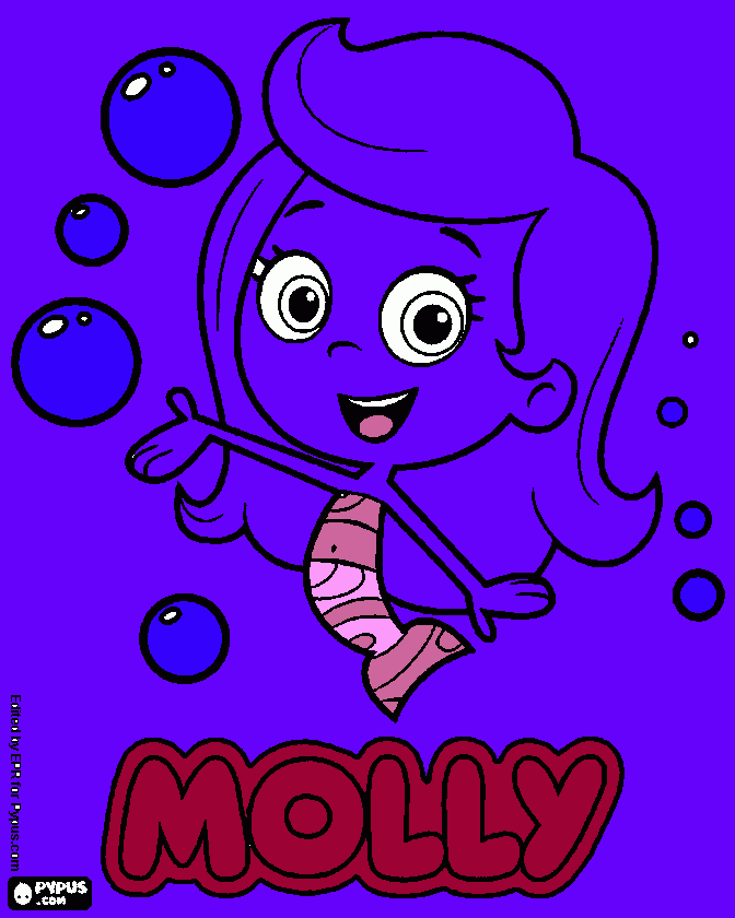 molly bubble guppies coloring page