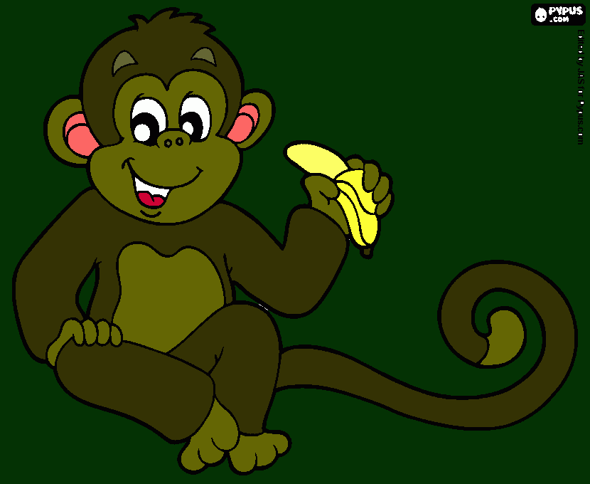 monkey drawing  coloring page