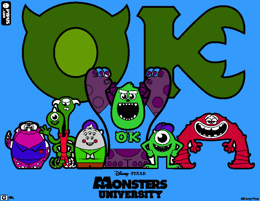 MONSTER INC UNIVERSITY coloring page