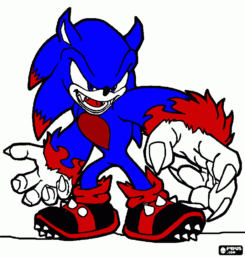 monster sonic coloring page