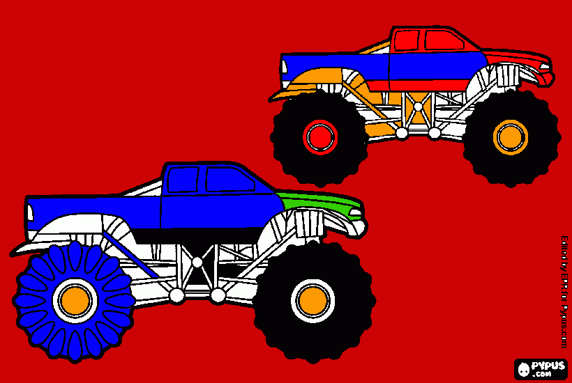 monster trucks coloring page