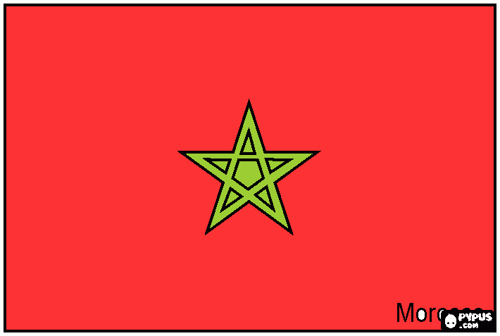 moroccan flag coloring page