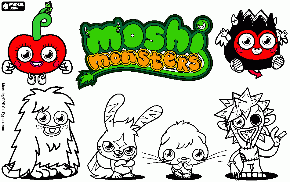 moshmonstere coloring page