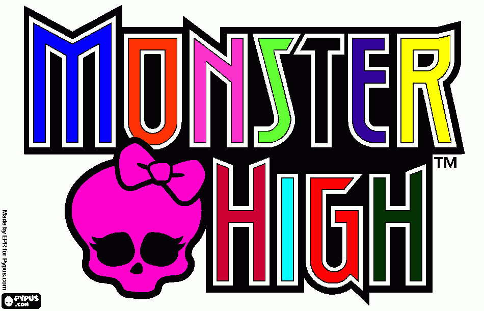 moster high words coloring page