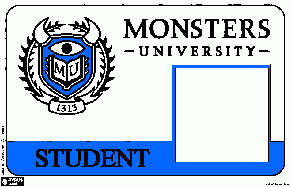 MU ID card coloring page