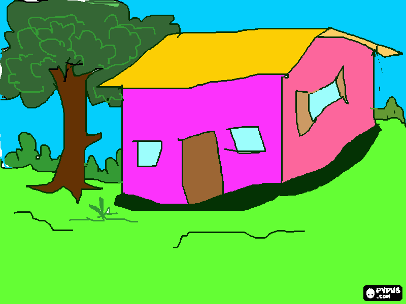 mud house coloring page