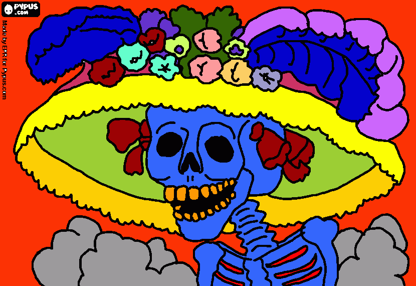 My Day Of the Dead lady coloring page