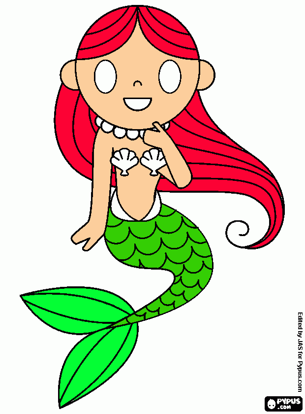 my little ariel coloring page