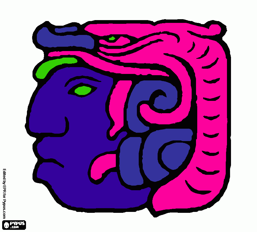 my mayan god colored coloring page