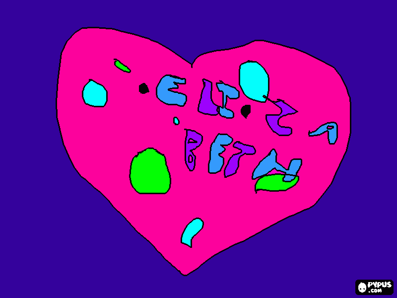My name in a heart coloring page