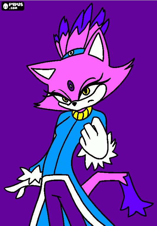 My new fan character: Princess Brittney Cat, daughter of Blaze the Cat from Sonic the Hedgehog!! coloring page