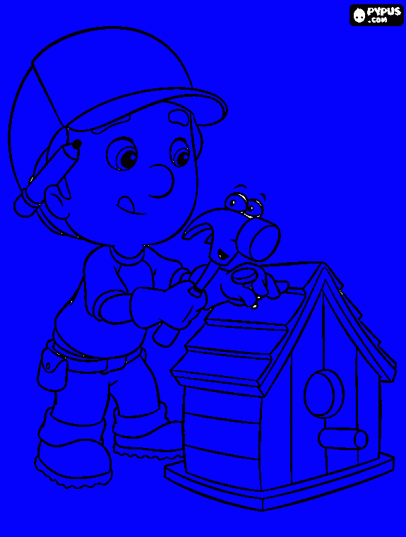 Nathaniel's blue Handy coloring page